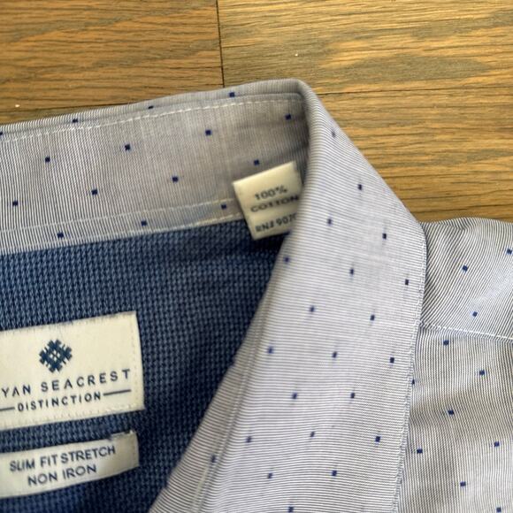 Ryan Seacrest Slim Fit Stretch Button Down Shirt size 16 - Picture 3 of 5